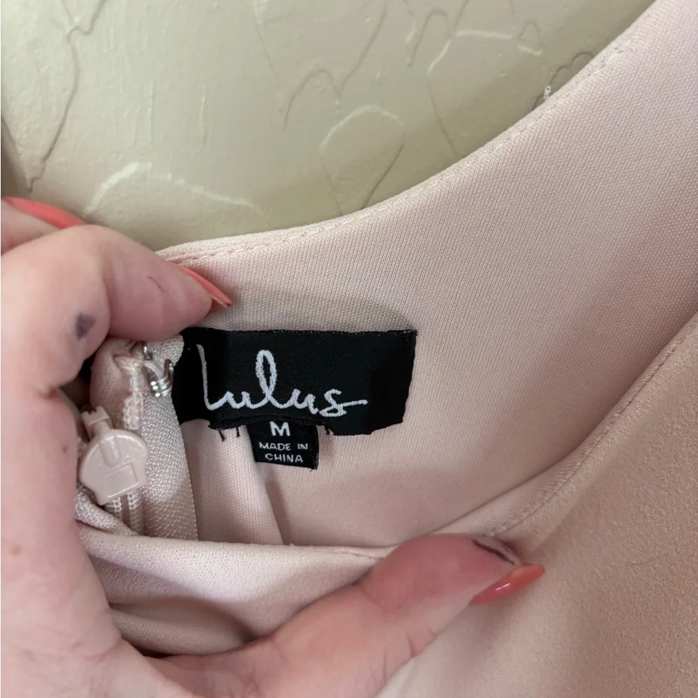 Lulu's Infinite Glory Blush Pink Maxi Dress Women’s Size Medium Style #IDB71970 - Picture 3 of 7